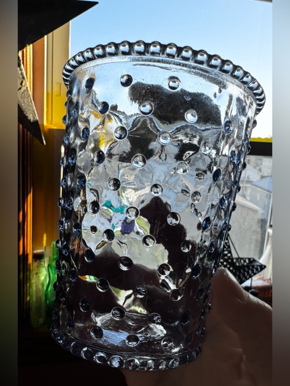 Hobnail Purple/Blue Glass Vase/Jar✨